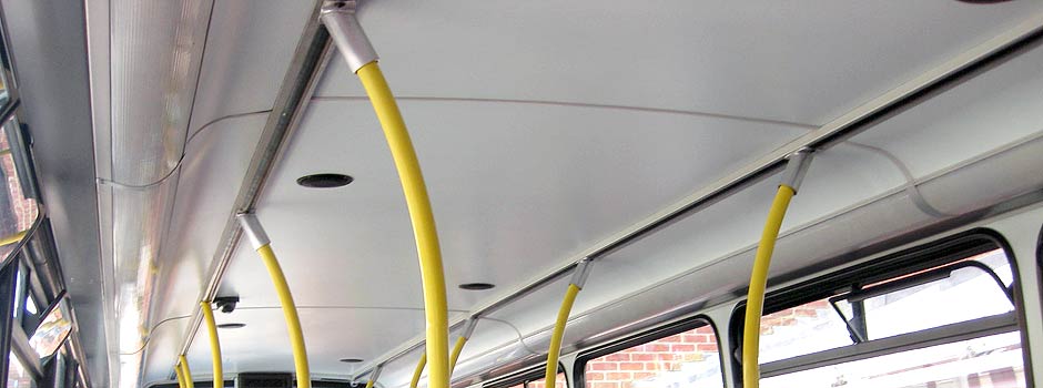 GRP panel for bus ceiling and interiors